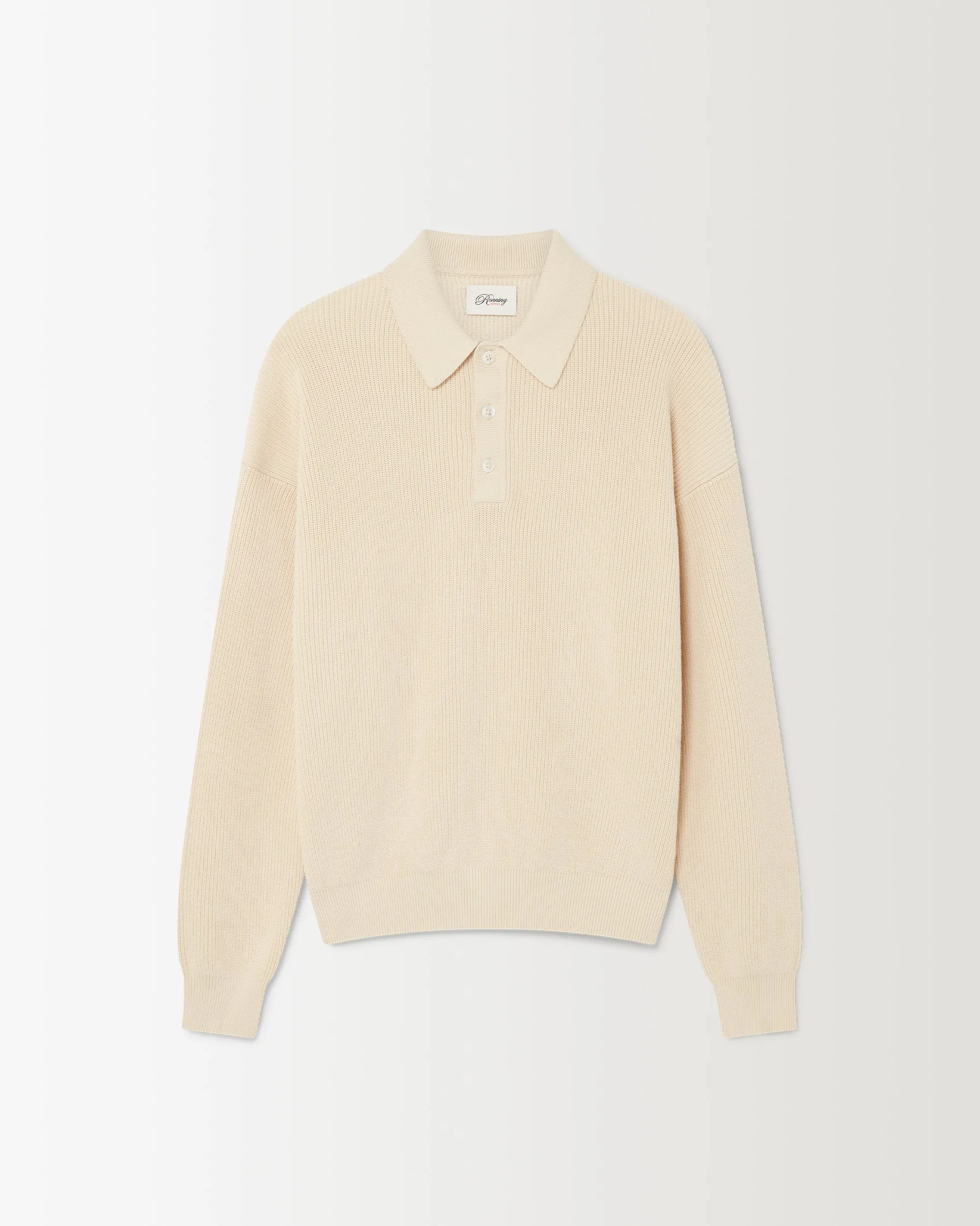 Knit Polo Sweater - Stone sold by Ronning product image thumbnail 2