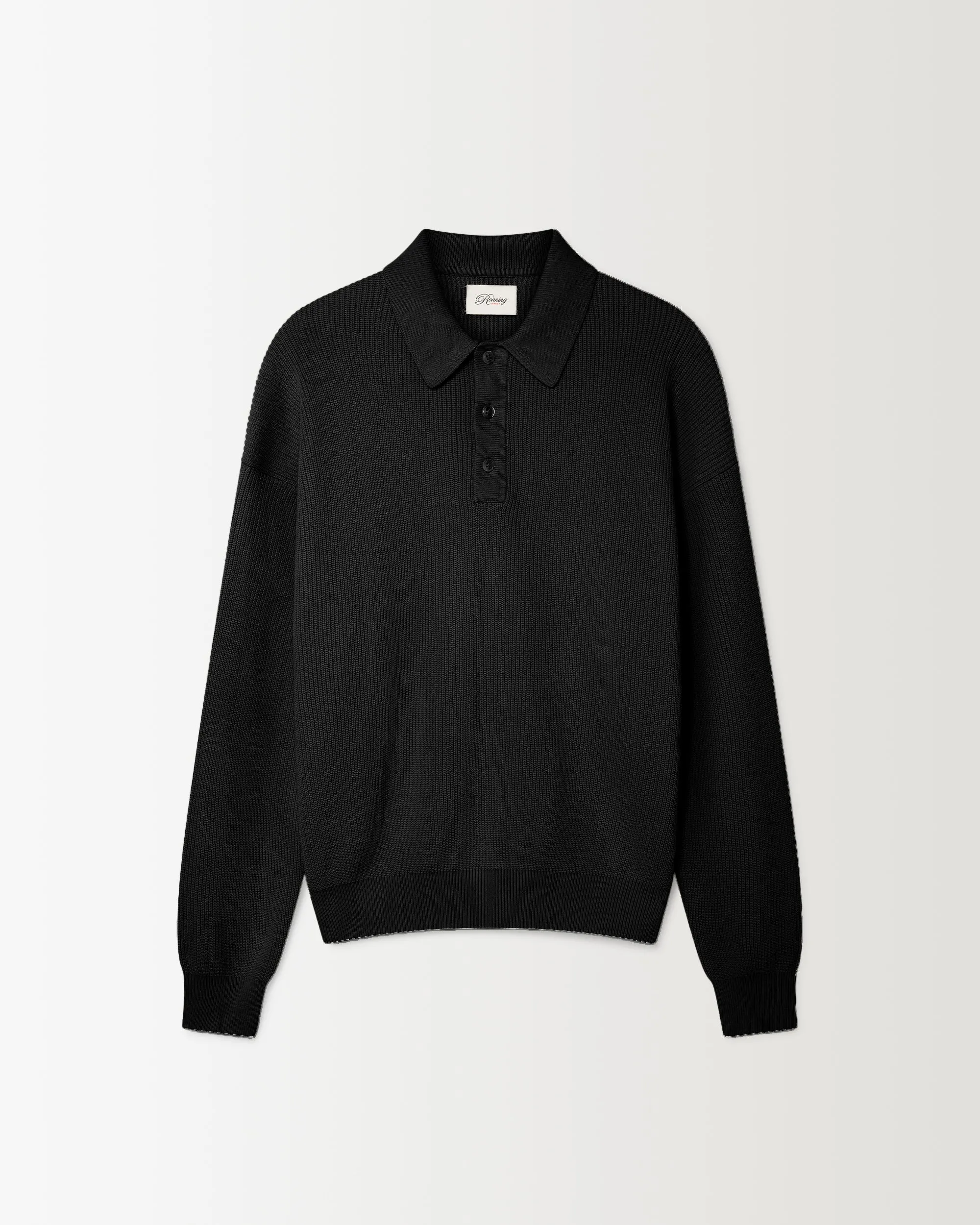 Knit Polo Sweater - Black sold by Ronning product image thumbnail 2