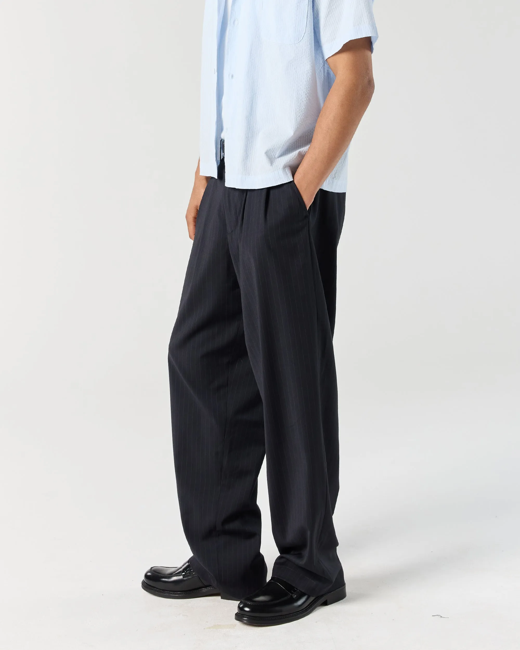 Pleated Pant - Navy Pinstripe sold by Ronning product image thumbnail 5