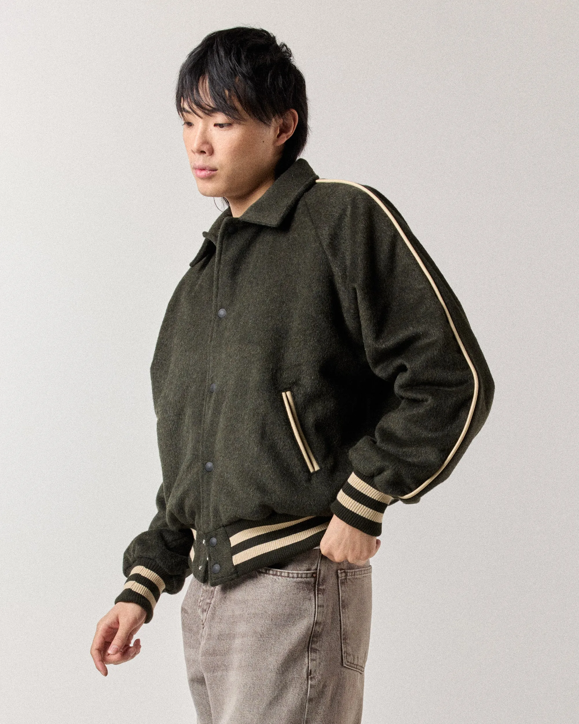 Wool Varsity Jacket - Moss Green sold by Ronning product image thumbnail 5