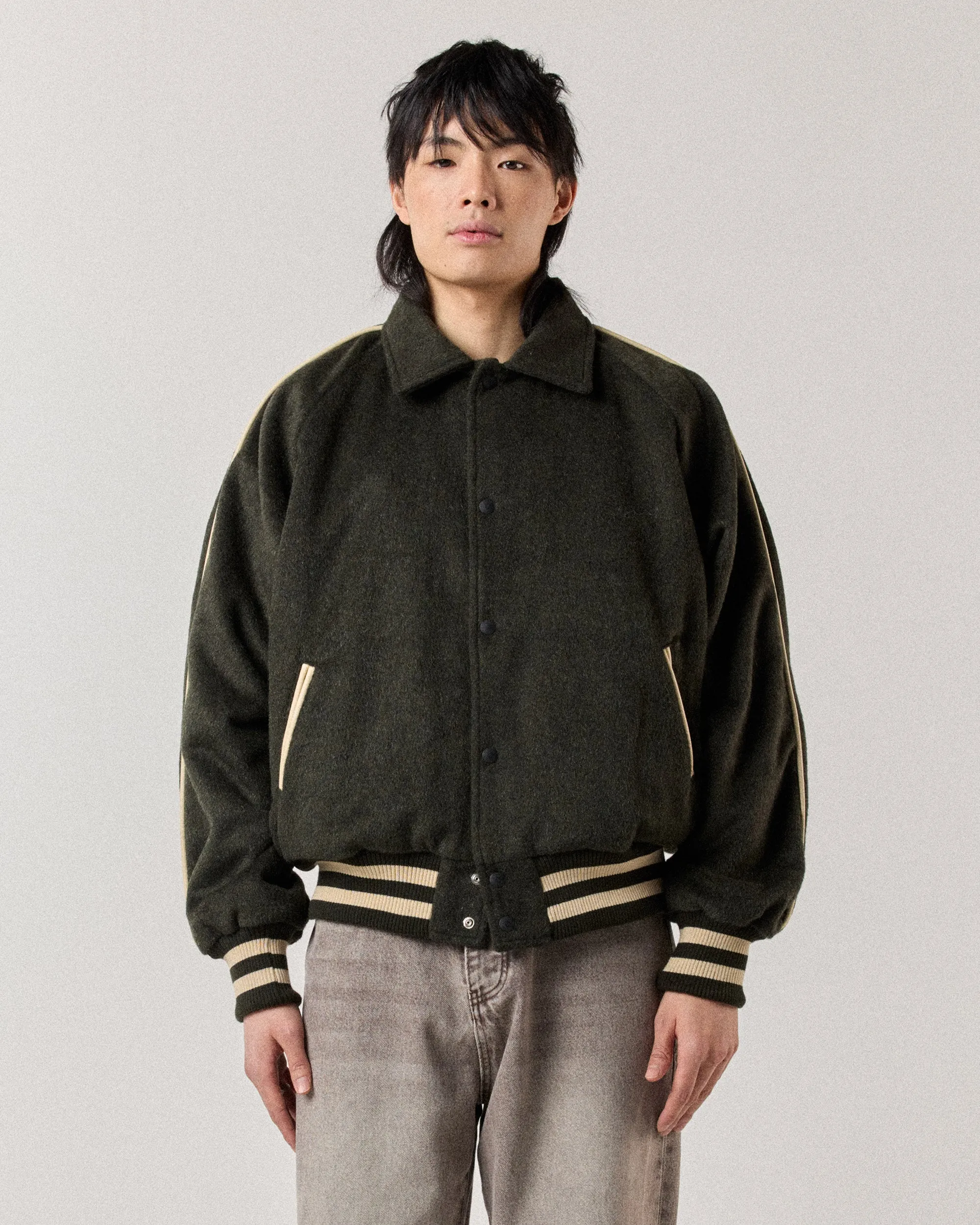 Wool Varsity Jacket - Moss Green sold by Ronning