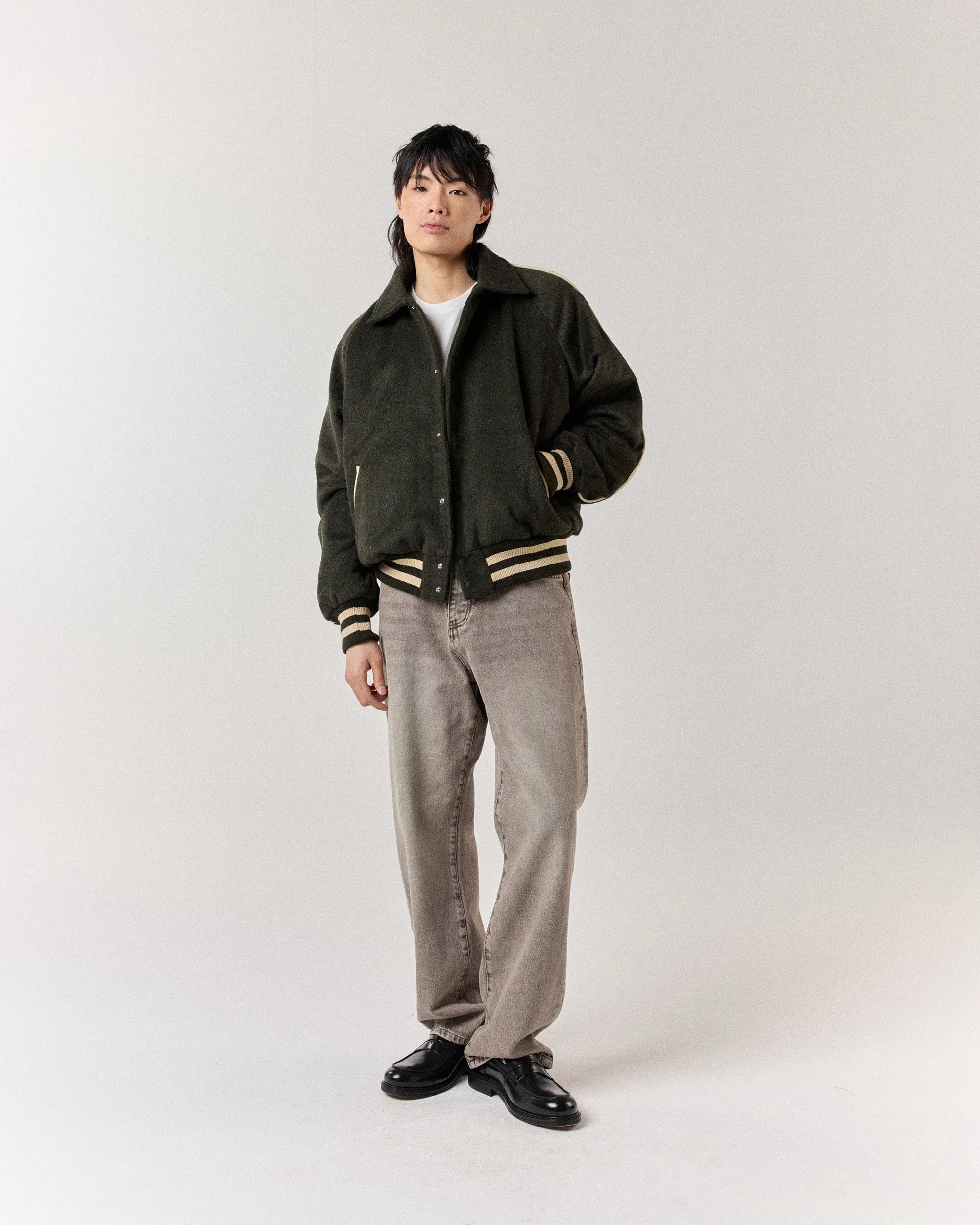 Wool Varsity Jacket - Moss Green sold by Ronning product image thumbnail 3