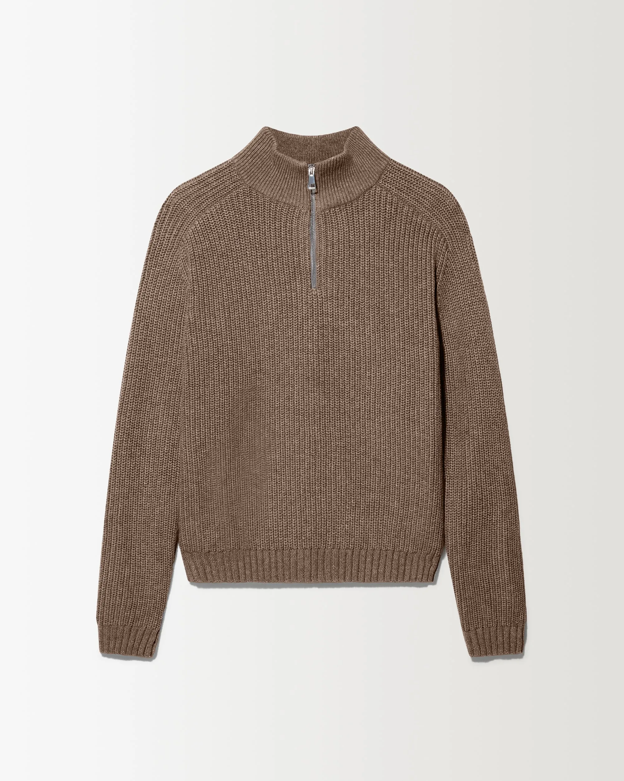 1/4 Zip Fisherman Sweater - Walnut sold by Ronning product image thumbnail 2