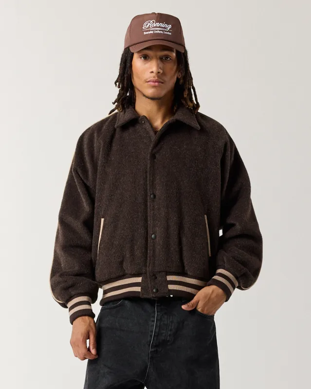 Wool Varsity Jacket - Mocha Brown sold by Ronning