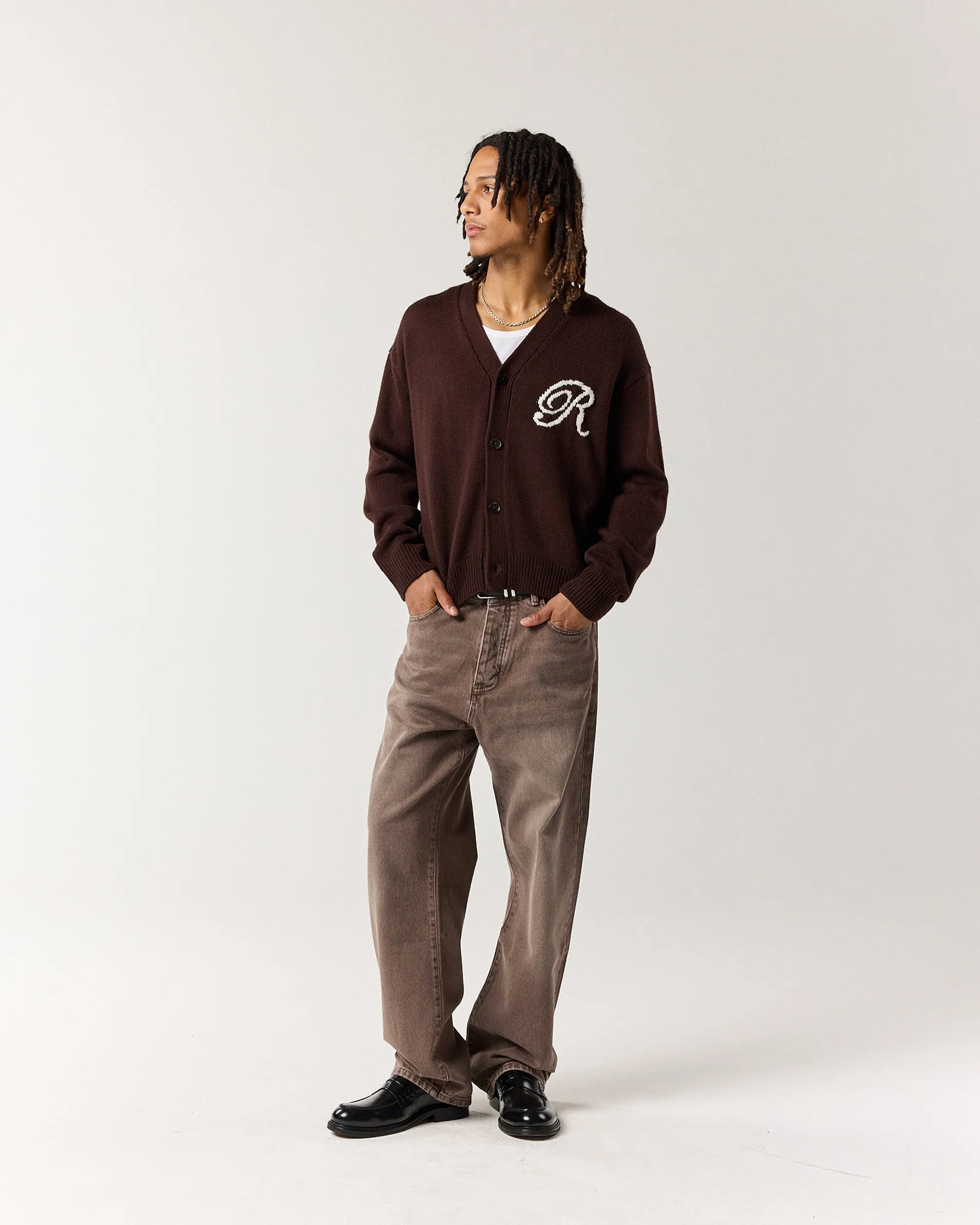 Merino R Cardigan - Mocha Brown sold by Ronning