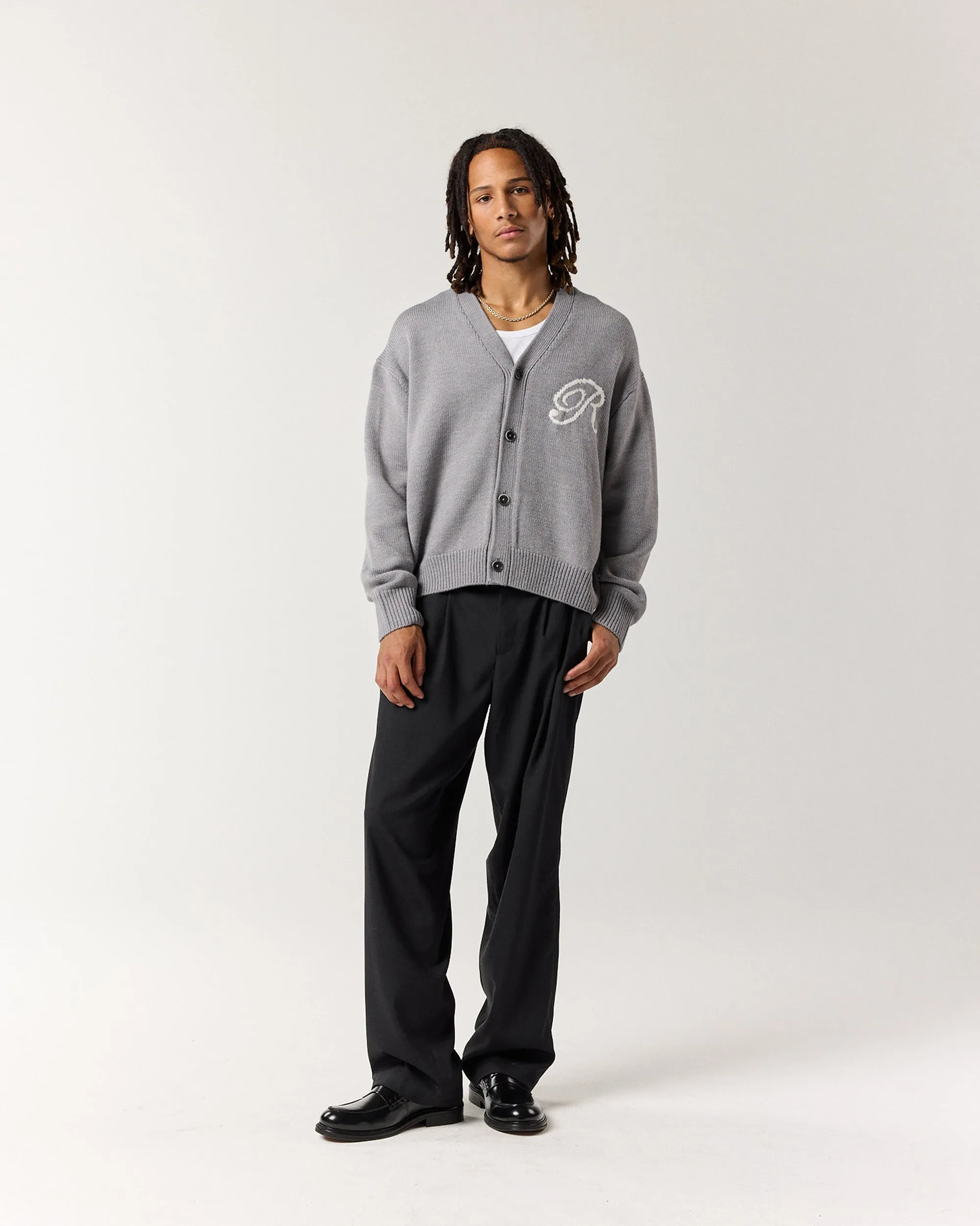 Merino R Cardigan - Grey sold by Ronning