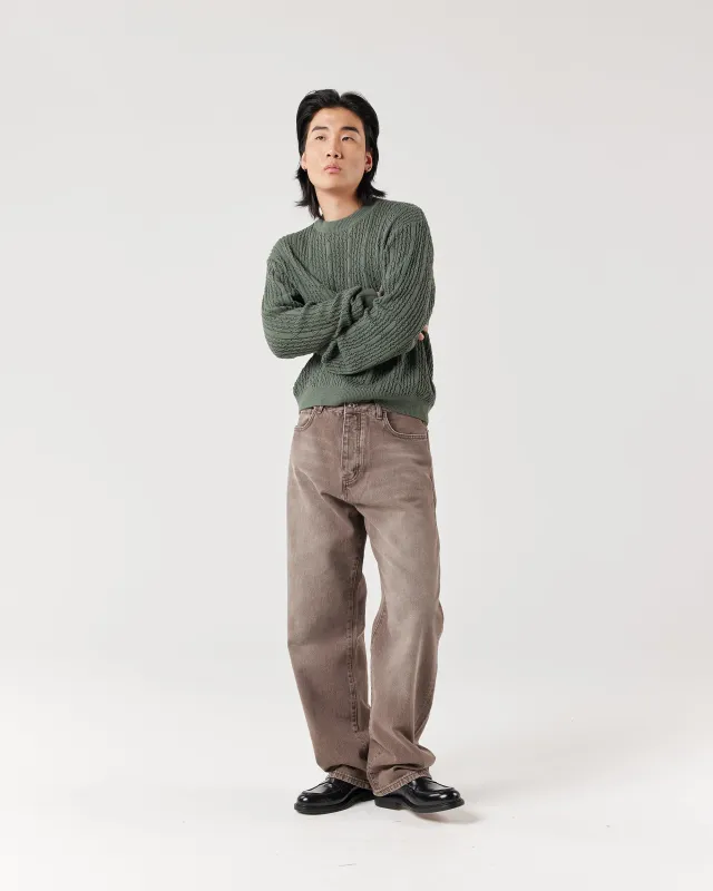 Diamond Knit Crewneck - Sage Green made by Ronning