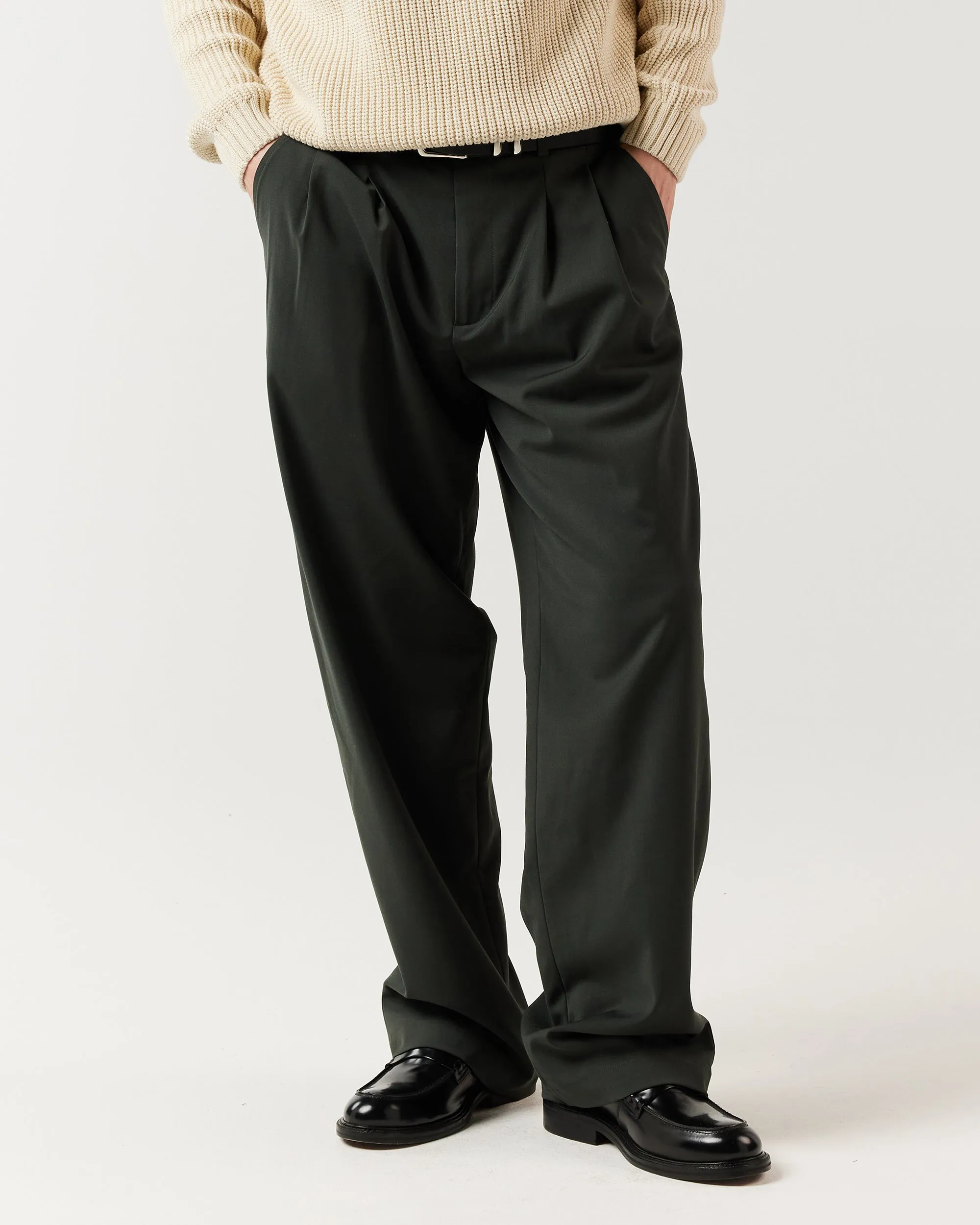 Pleated Pant - Moss Green sold by Ronning