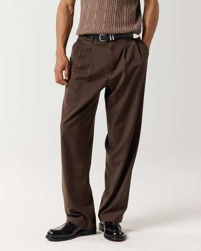 Pleated Pant - Mocha Brown sold by Ronning