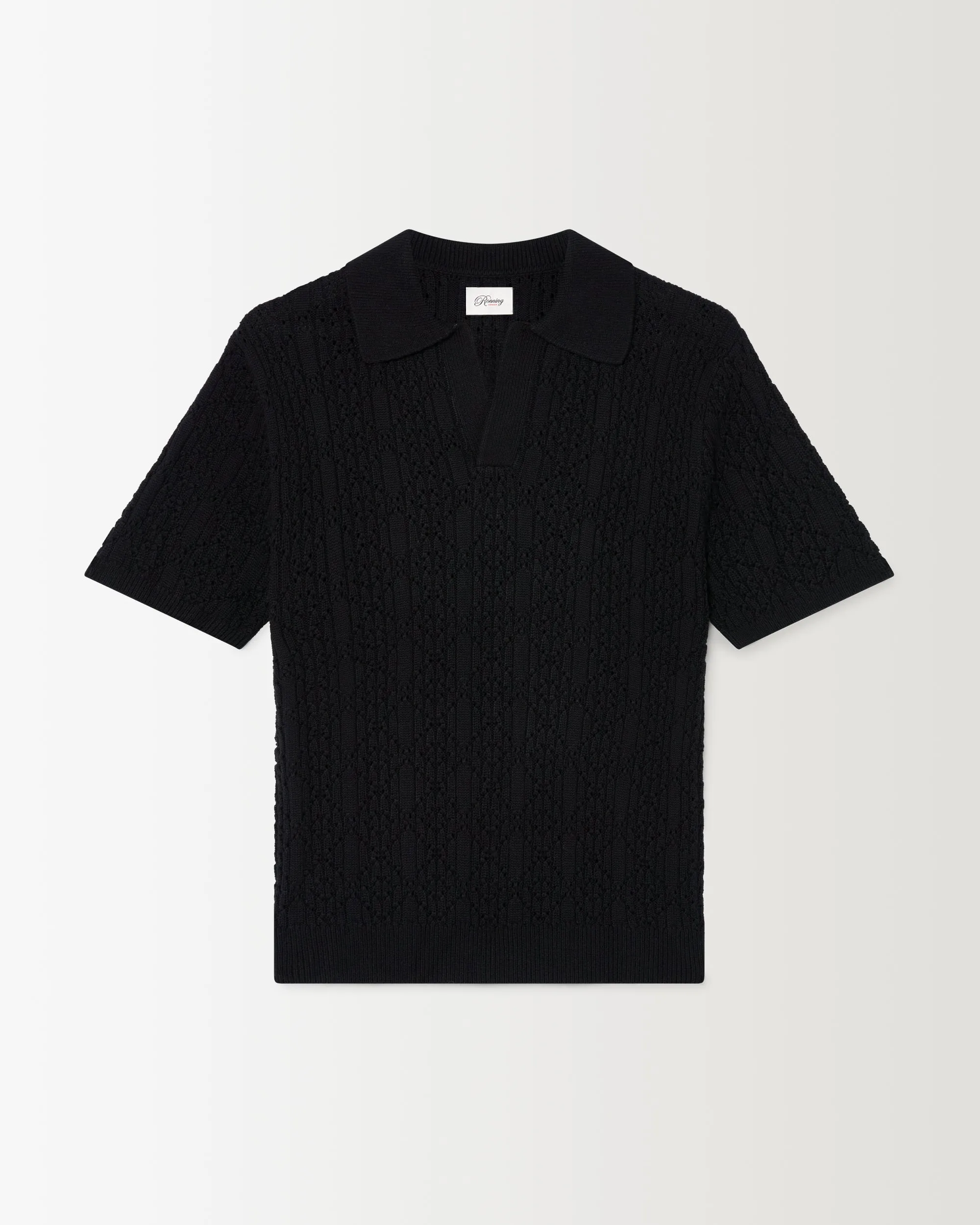 Diamond Knit Polo - Black sold by Ronning product image thumbnail 2