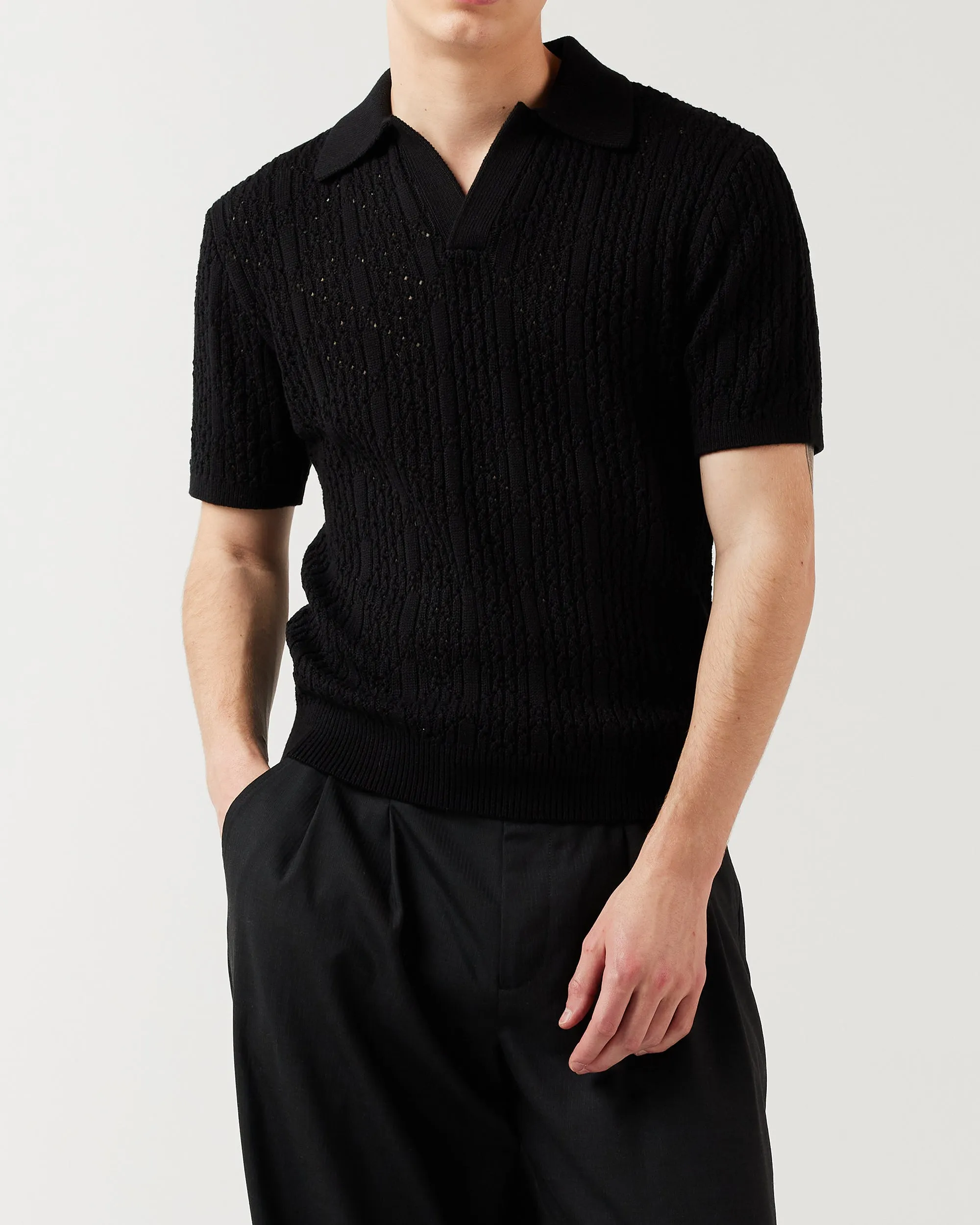 Diamond Knit Polo - Black sold by Ronning product image thumbnail 3
