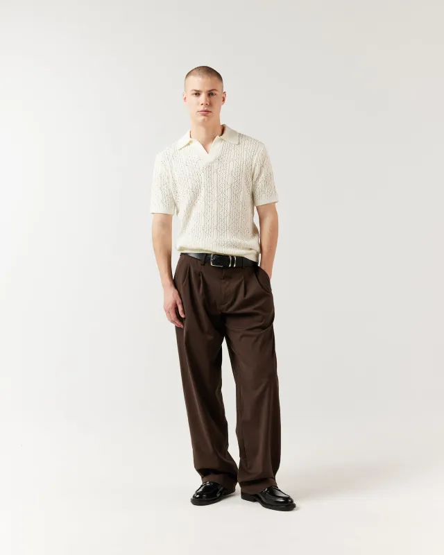 Diamond Knit Polo - Ivory sold by Ronning