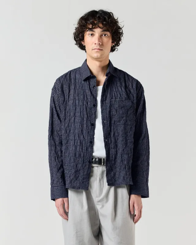 Japanese Shirt - Navy Grid made by Ronning