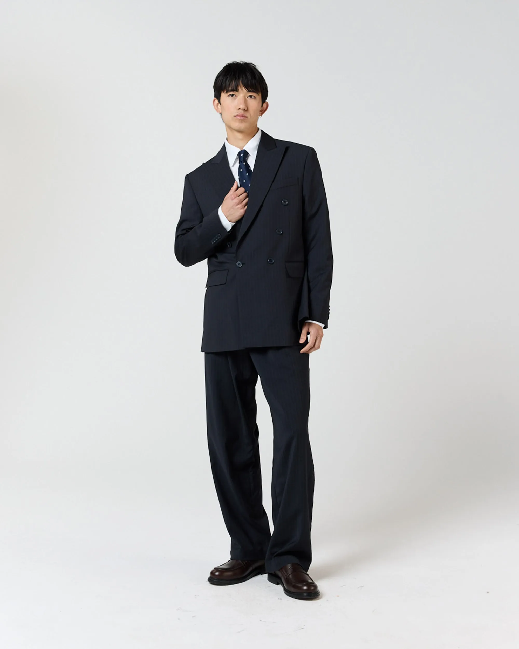 Double Breasted Suit Jacket - Navy Pinstripe sold by Ronning product image thumbnail 3