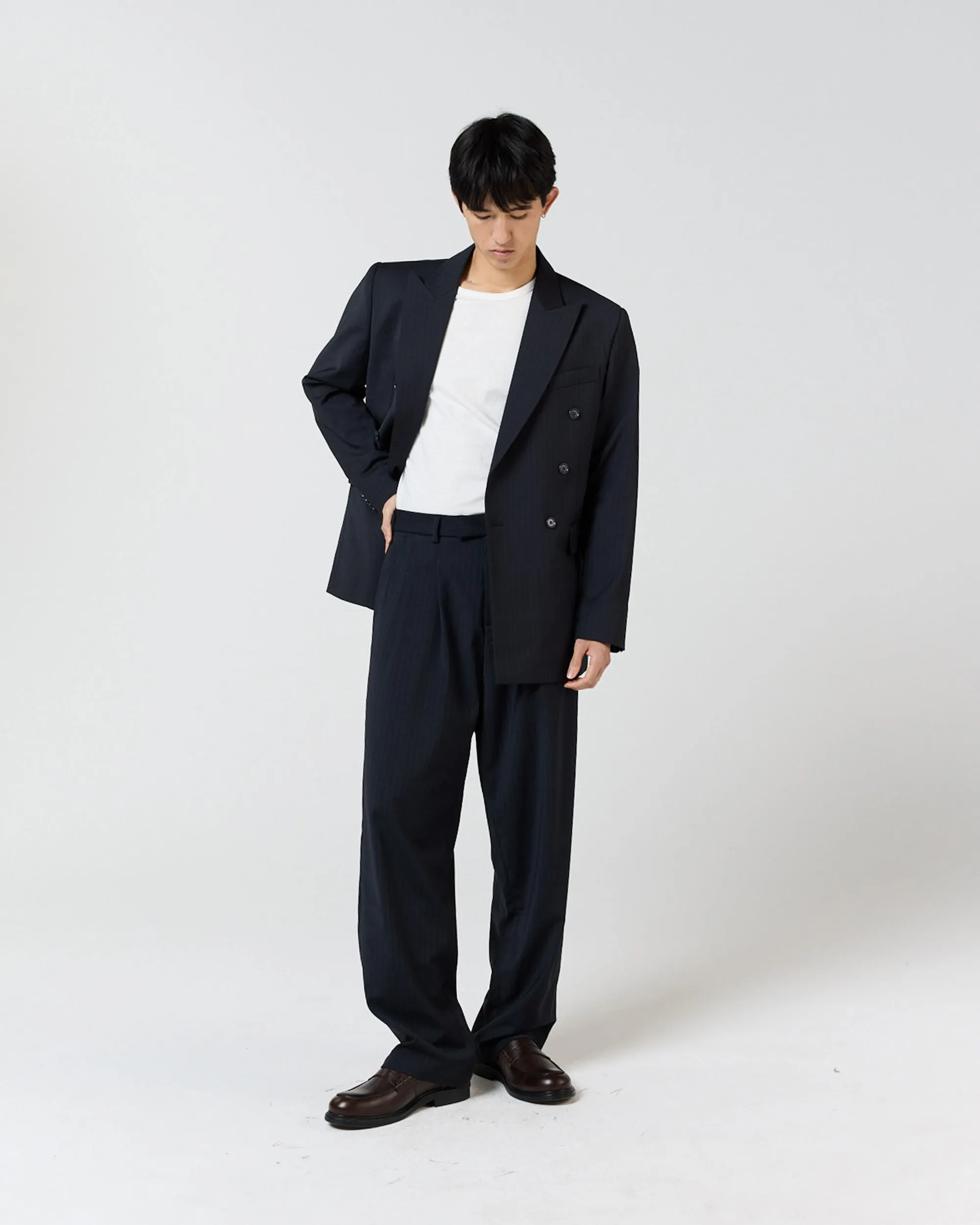 Double Breasted Suit Jacket - Navy Pinstripe sold by Ronning product image thumbnail 4