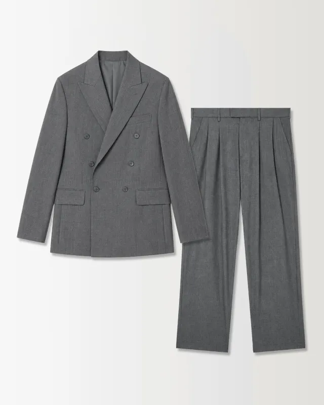 DOUBLE BREASTED SUIT - CHARCOAL GREY made by Ronning
