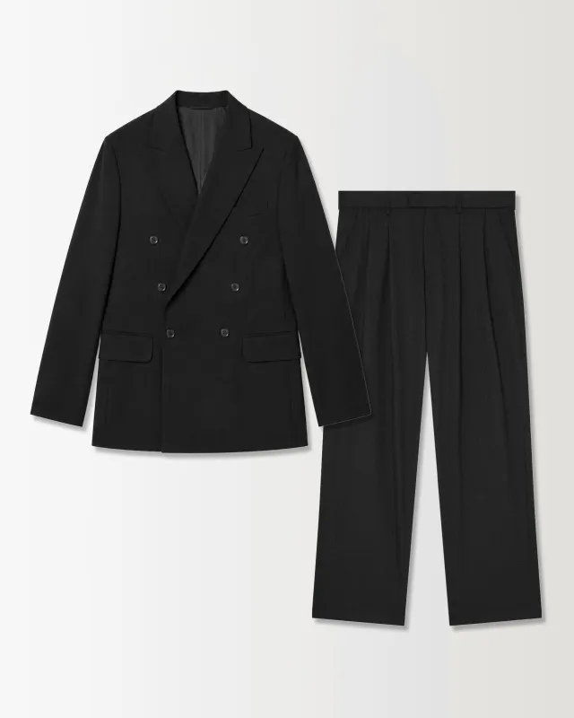 DOUBLE BREASTED SUIT - BLACK made by Ronning