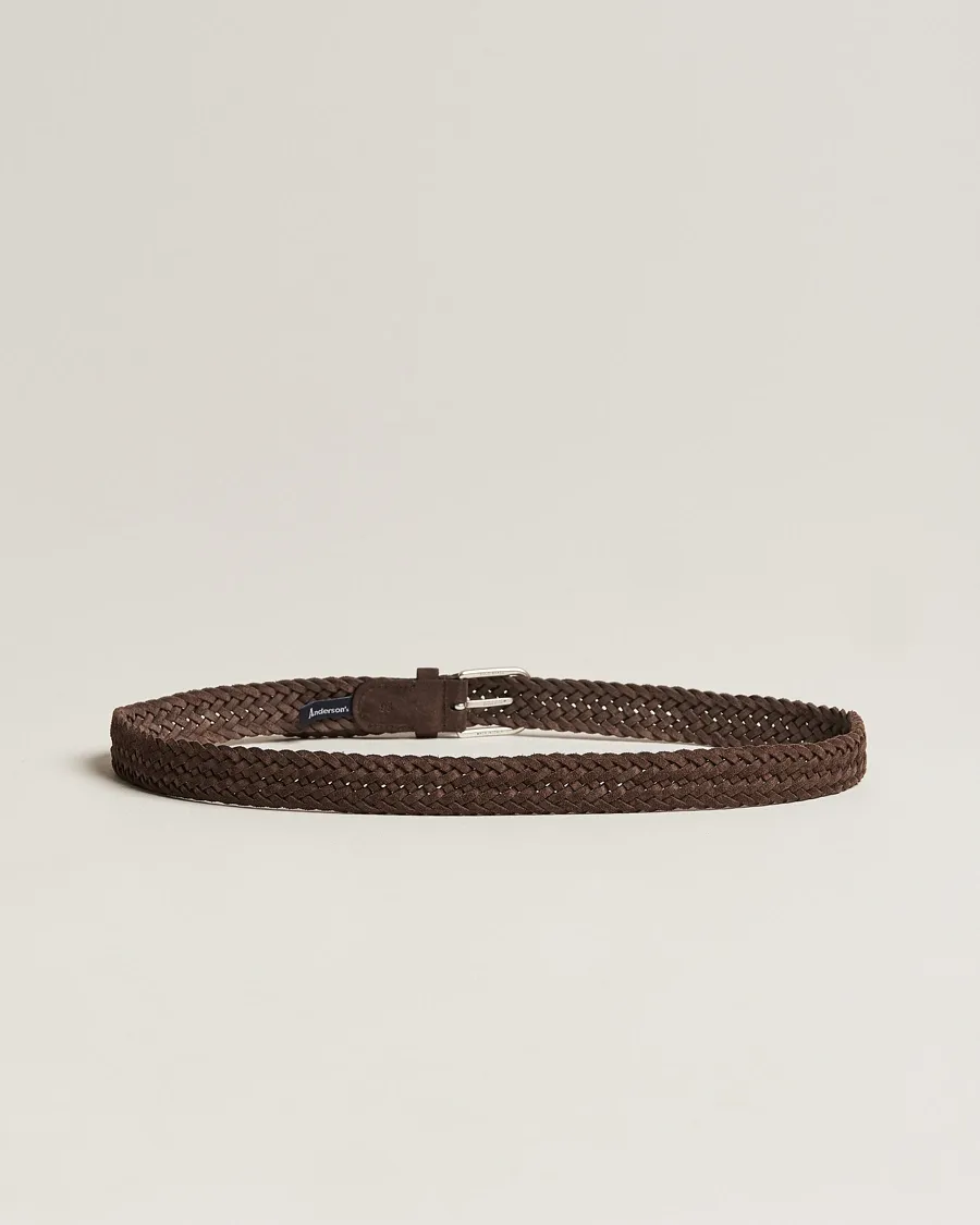Anderson's Woven Suede Belt 3 cm Dark Brown sold by Care of Carl product image thumbnail 2