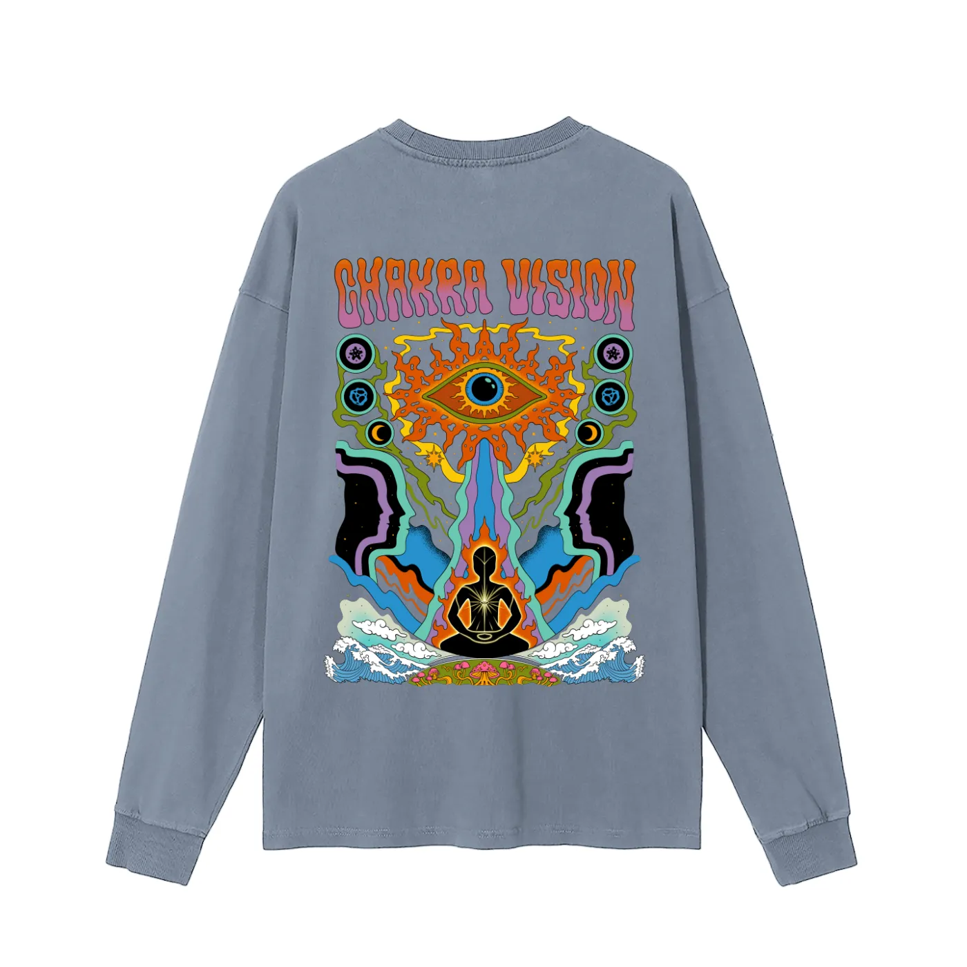 Chakra Vision - Vintage Washed Long Sleeve T-Shirt sold by Phantasmagorical