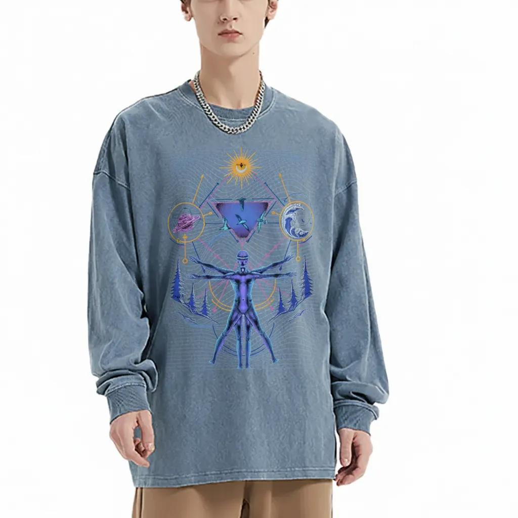 Interconnected - Vintage Washed Long Sleeve T-Shirt sold by Phantasmagorical product image thumbnail 2