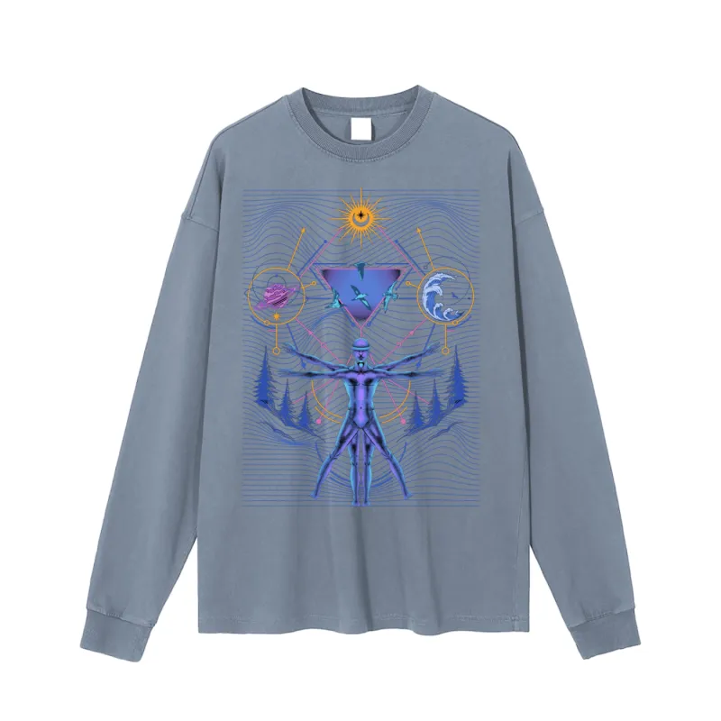 Interconnected - Vintage Washed Long Sleeve T-Shirt sold by Phantasmagorical