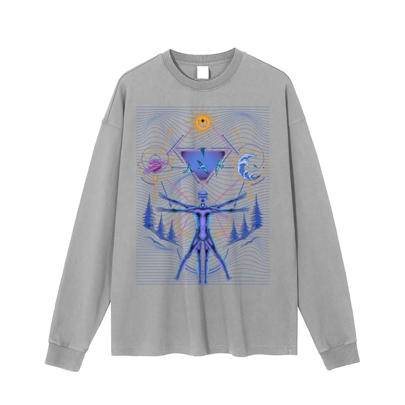 Interconnected - Vintage Washed Long Sleeve T-Shirt sold by Phantasmagorical product image thumbnail 4