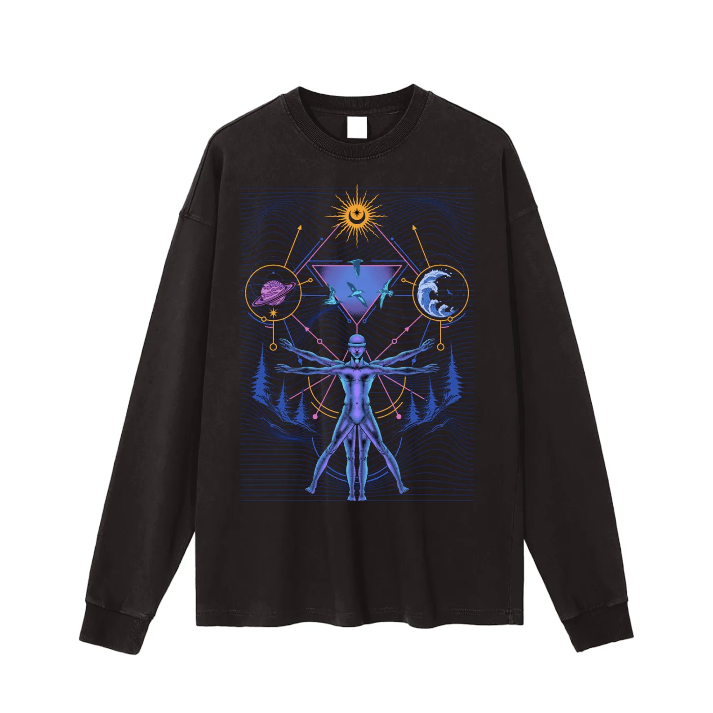 Interconnected - Vintage Washed Long Sleeve T-Shirt sold by Phantasmagorical product image thumbnail 3