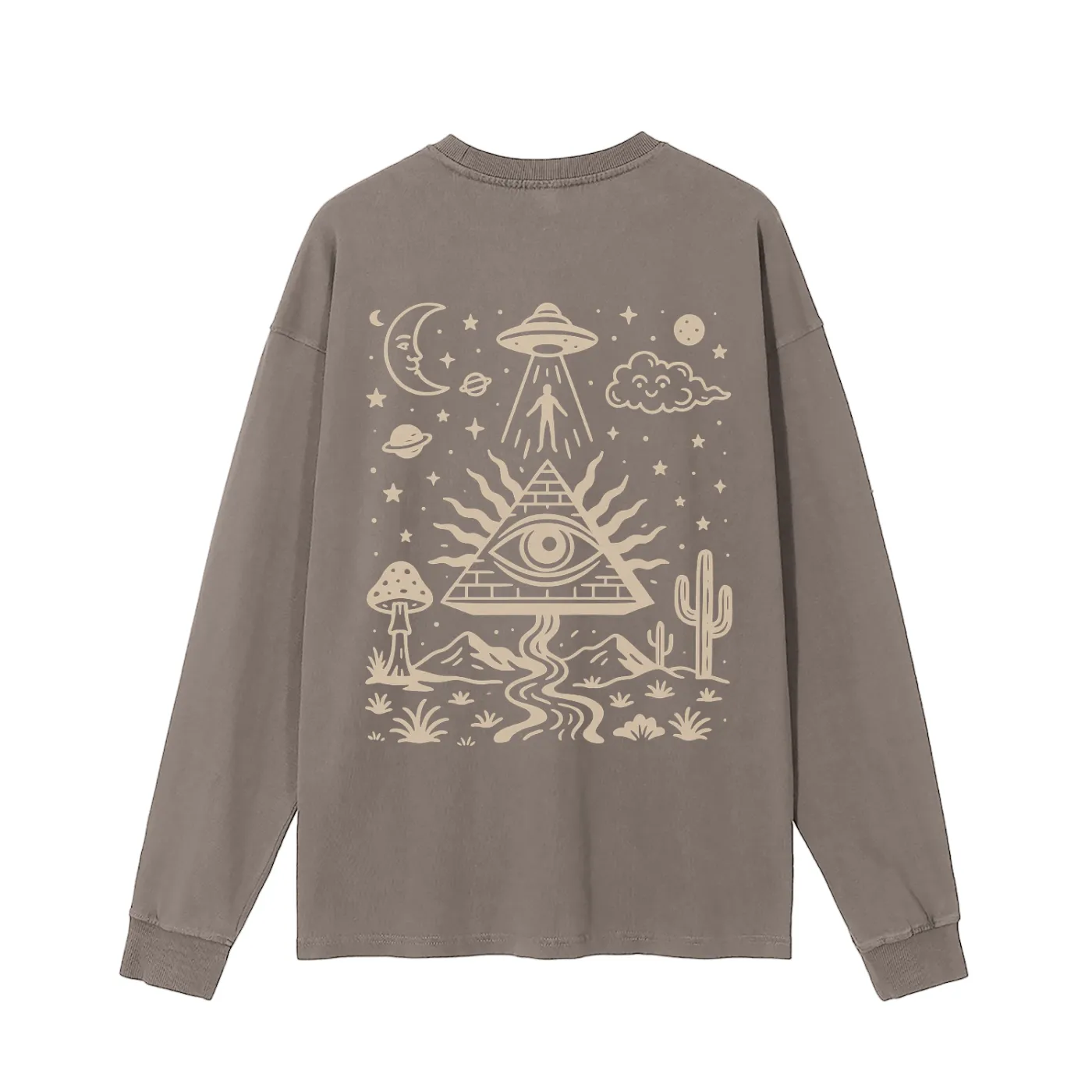 Mystic Signal - Vintage Washed Long Sleeve T-Shirt sold by Phantasmagorical product image thumbnail 2
