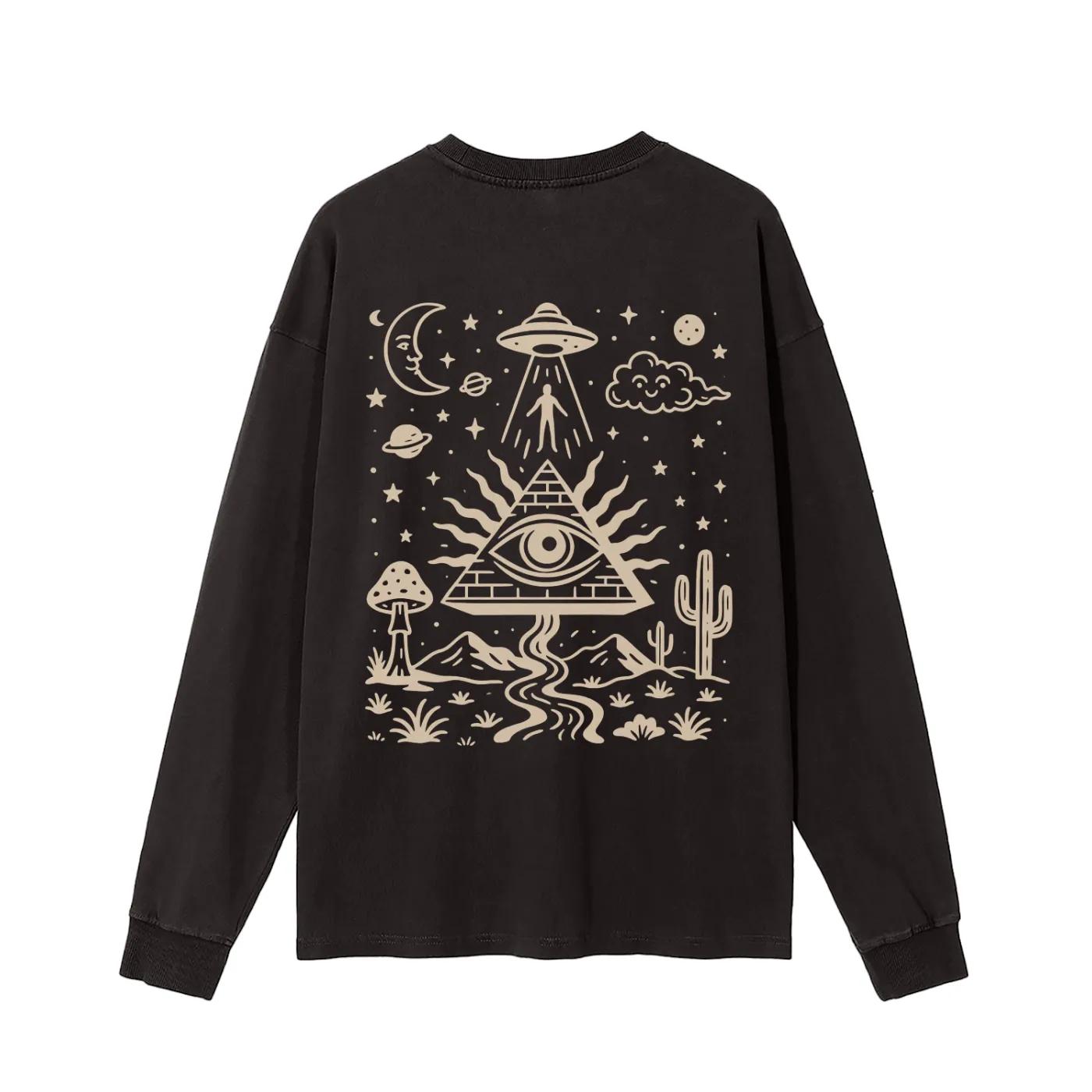 Mystic Signal - Vintage Washed Long Sleeve T-Shirt sold by Phantasmagorical product image thumbnail 4
