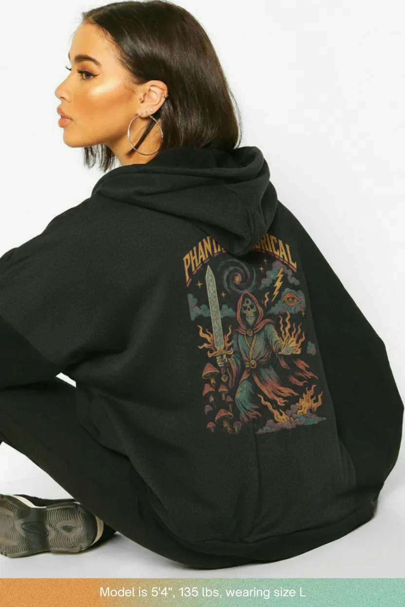Arcane Inferno - Snow Washed Loose Cotton Hoodie sold by Phantasmagorical product image thumbnail 3