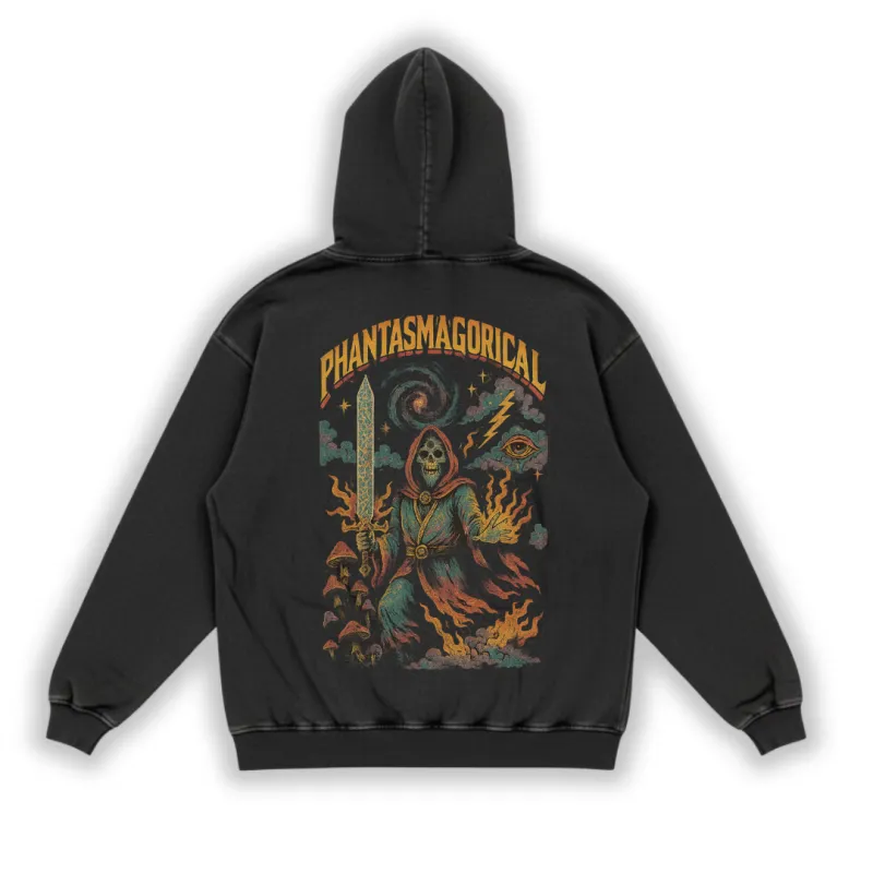 Arcane Inferno - Snow Washed Loose Cotton Hoodie sold by Phantasmagorical