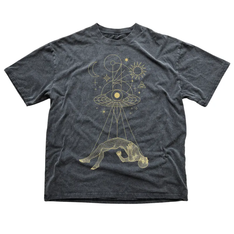 Dimensional Drift Fluffy Vintage Washed T-Shirt - 250 GSM (NEW) made by Phantasmagorical