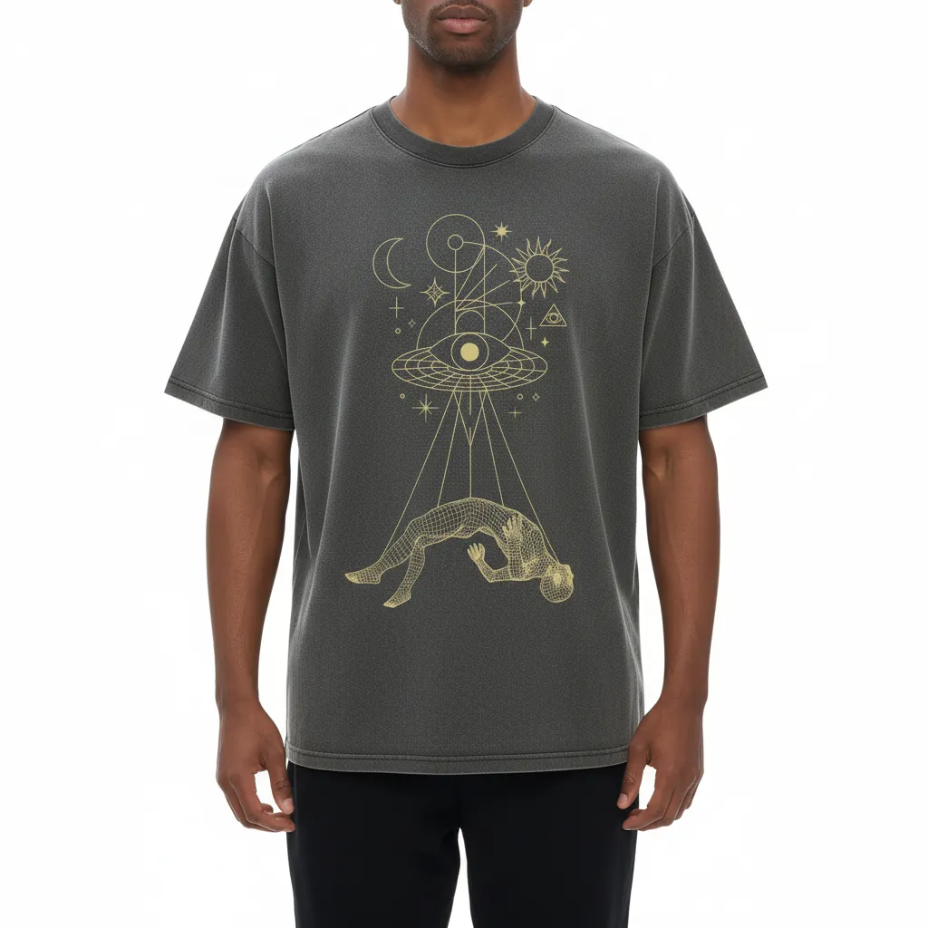 Dimensional Drift Fluffy Vintage Washed T-Shirt - 250 GSM (NEW) sold by Phantasmagorical product image thumbnail 4
