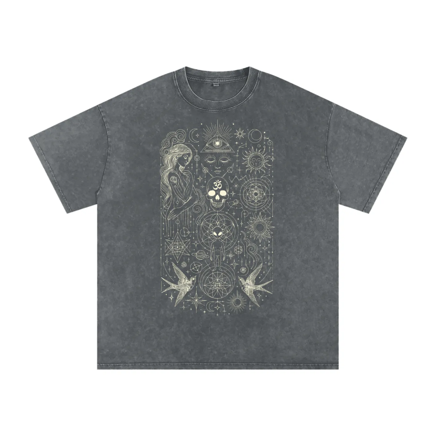 Ethereal Muse - Acid Wash Oversized T-Shirt sold by Phantasmagorical product image thumbnail 2