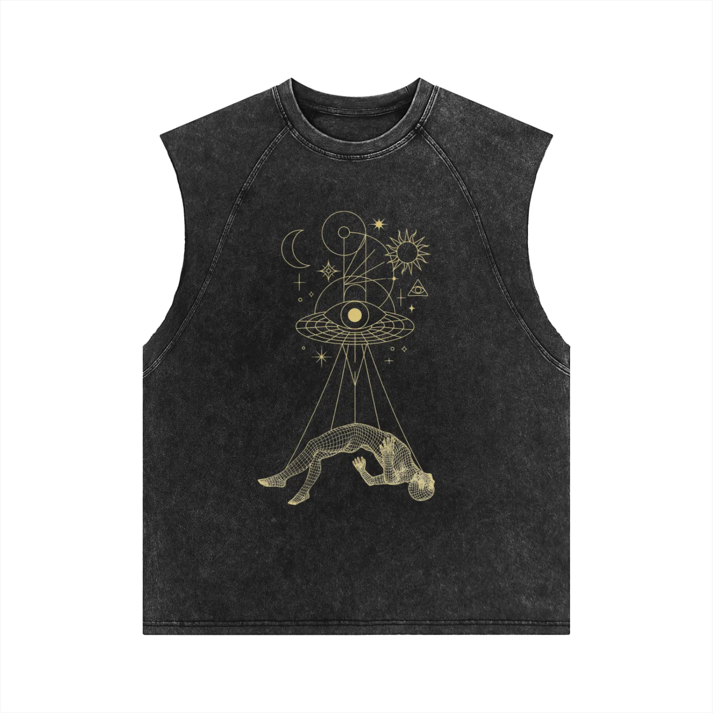 Dimensional Drift - Snow Washed Raw Hem Tank Top sold by Phantasmagorical