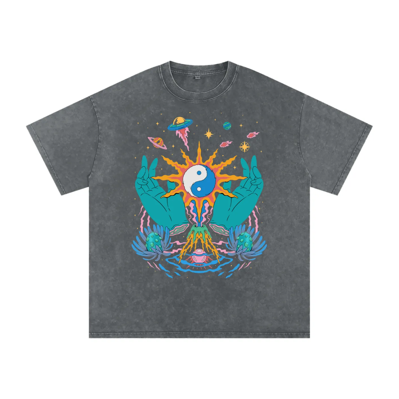 Yin / Yang - Acid Wash Oversize T-Shirt - 250 GSM (Limited Release) sold by Phantasmagorical product image thumbnail 4