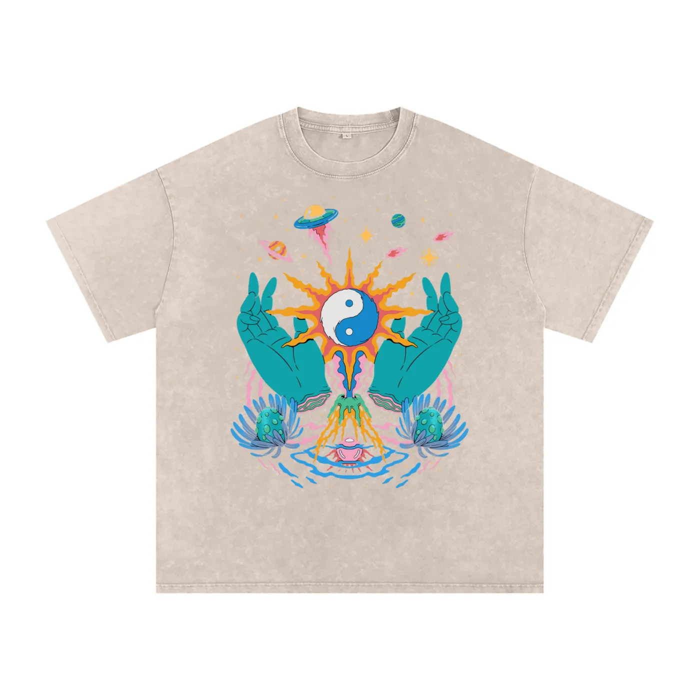 Yin / Yang - Acid Wash Oversize T-Shirt - 250 GSM (Limited Release) sold by Phantasmagorical product image thumbnail 2