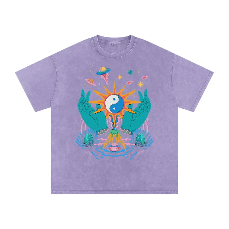 Yin / Yang - Acid Wash Oversize T-Shirt - 250 GSM (Limited Release) sold by Phantasmagorical