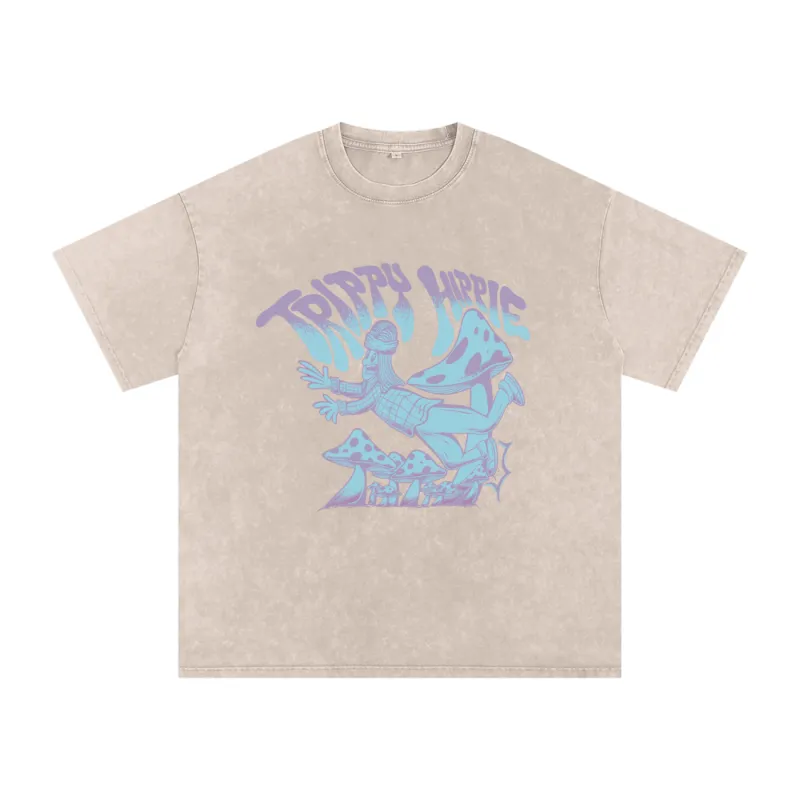 Trippy Hippie - Acid Wash Oversize T-Shirt - 250 GSM (Limited Release) made by Phantasmagorical
