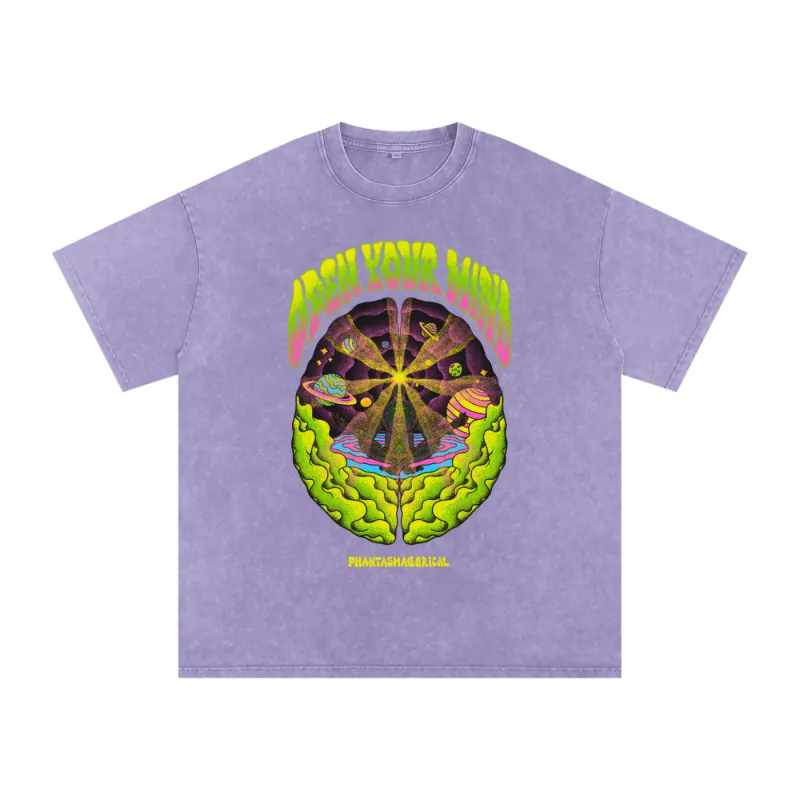Open Your Mind - Acid Wash Oversize T-Shirt - 250 GSM (Limited Release) sold by Phantasmagorical