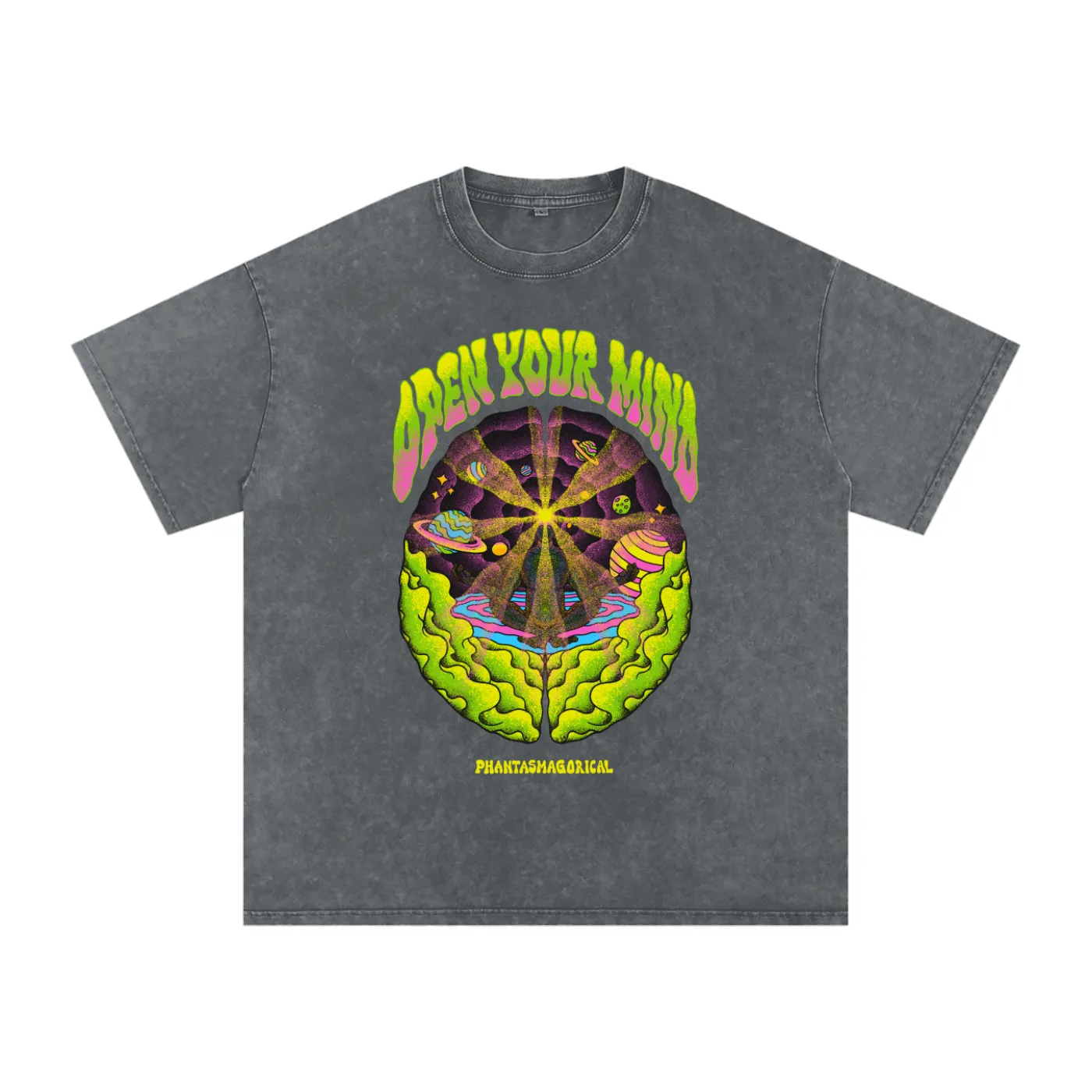 Open Your Mind - Acid Wash Oversize T-Shirt - 250 GSM (Limited Release) sold by Phantasmagorical product image thumbnail 3