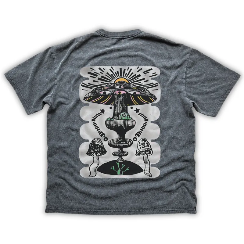Sacred Shroom - Fluffy Vintage Oversized Graphic tee (NEW) sold by Phantasmagorical