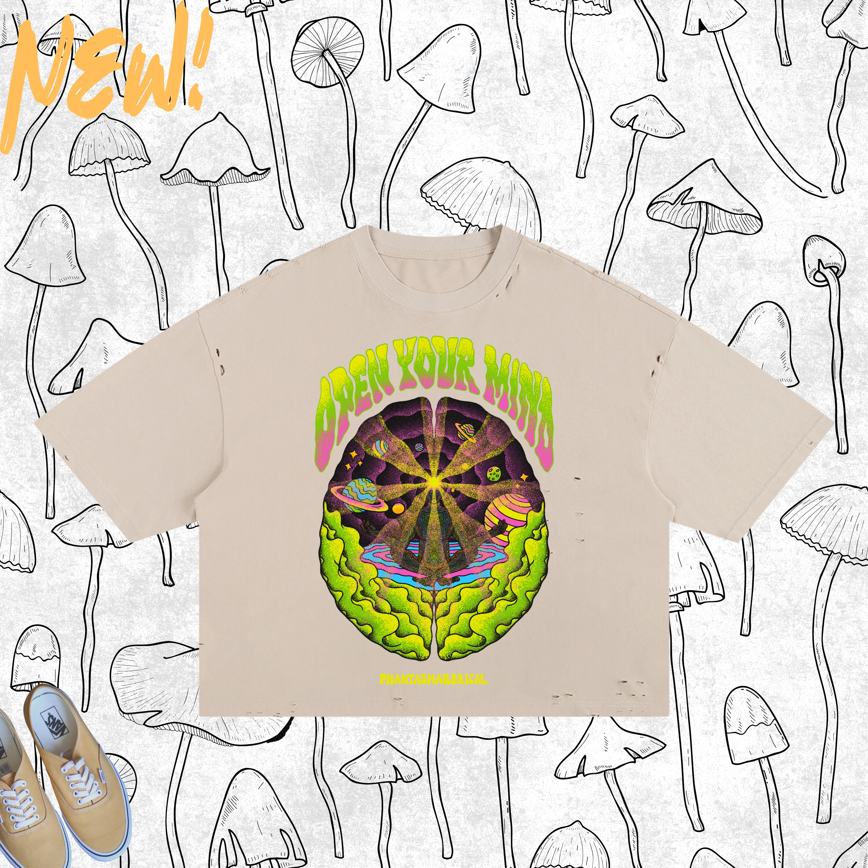 Expand Your Mind - Frayed Boxy Tee sold by Phantasmagorical product image thumbnail 2