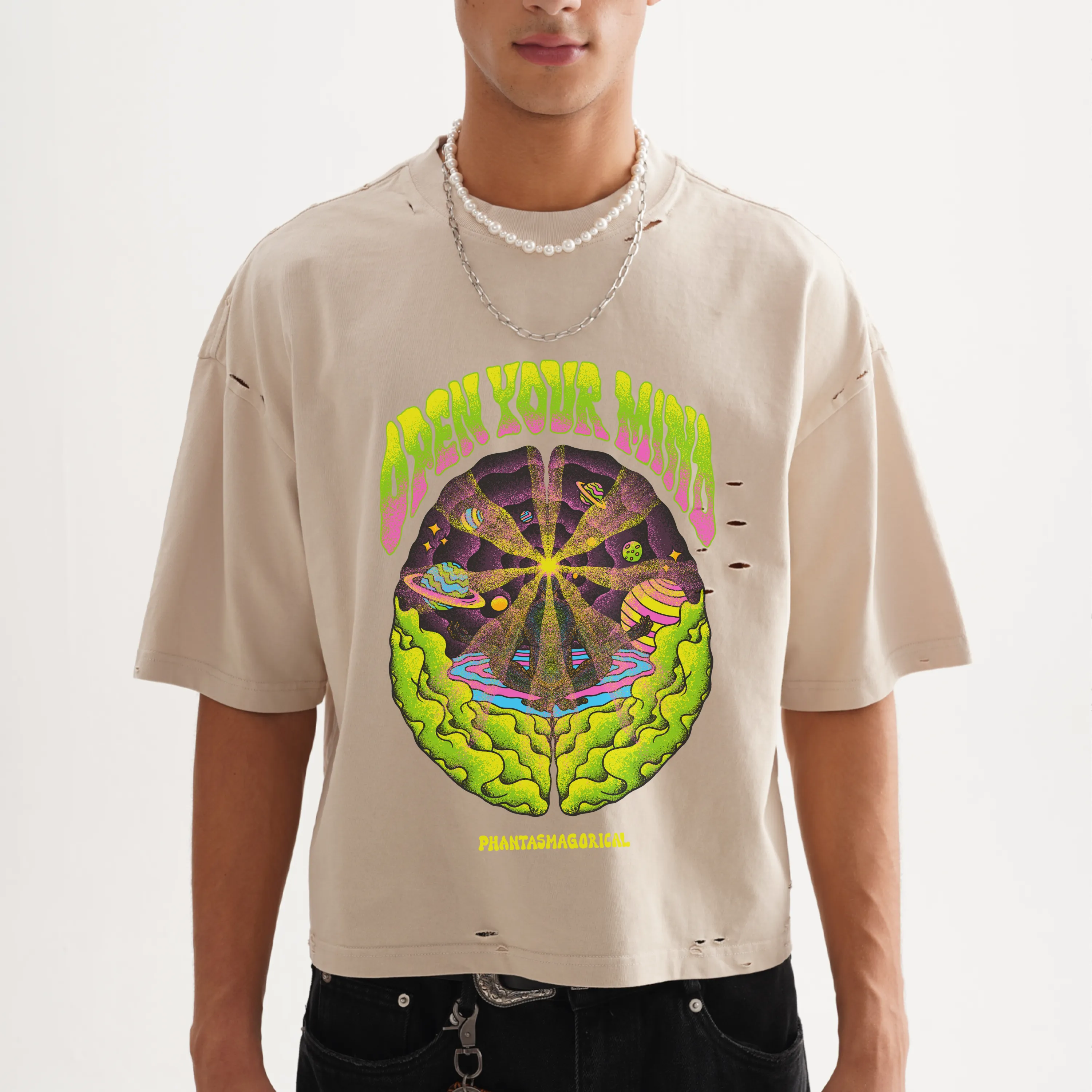 Expand Your Mind - Frayed Boxy Tee sold by Phantasmagorical product image thumbnail 3