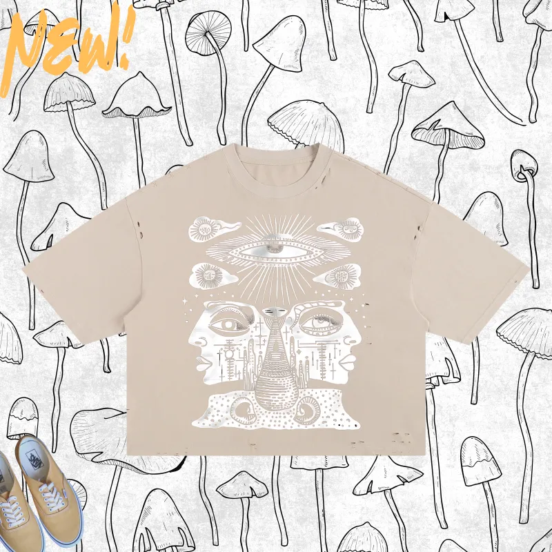 Celestial Vision - Frayed Boxy Tee sold by Phantasmagorical