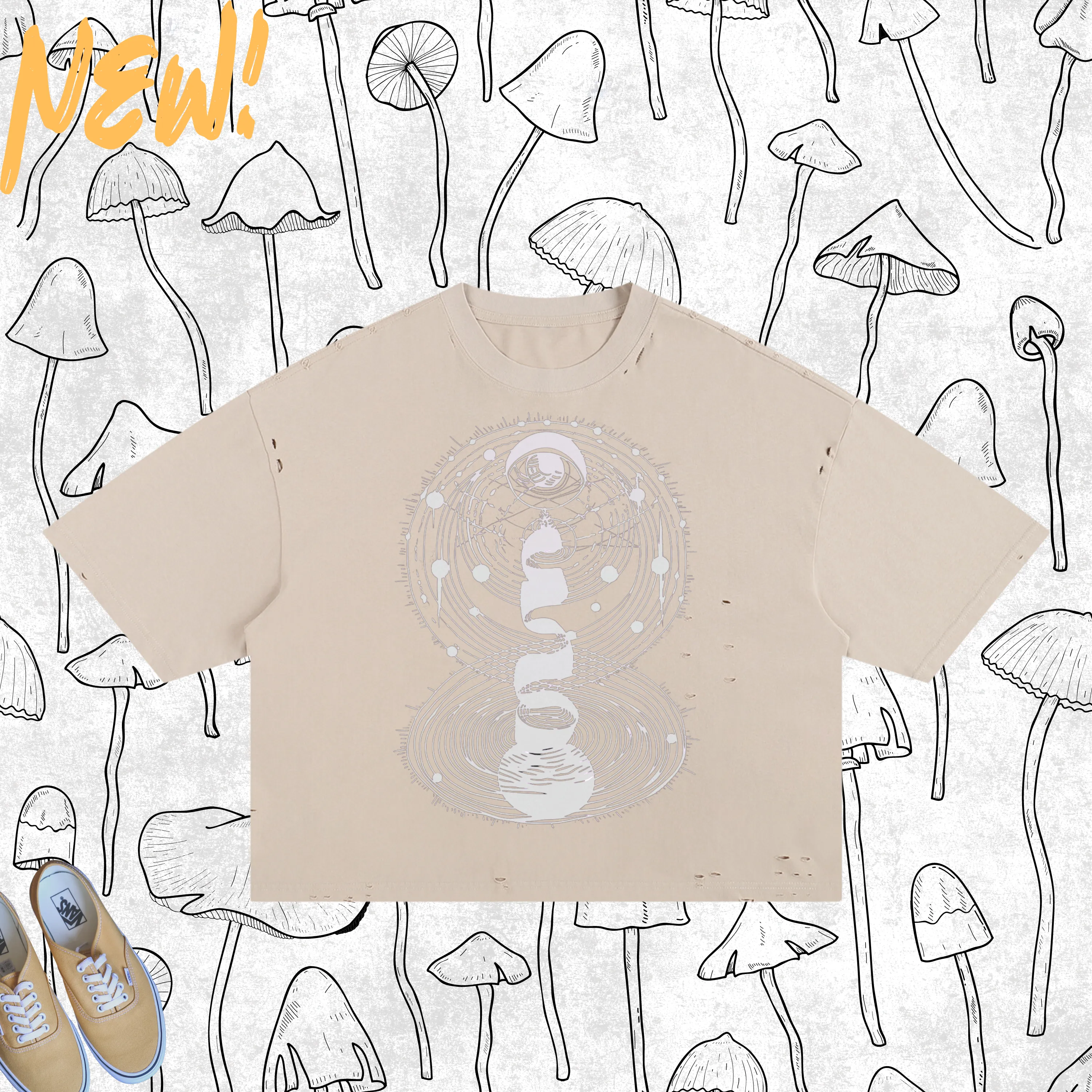 Cosmic Connection - Frayed Boxy Tee sold by Phantasmagorical product image thumbnail 2