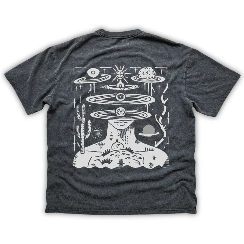 Spaced Out - Fluffy Vintage Heavyweight T-Shirt (Back design) sold by Phantasmagorical