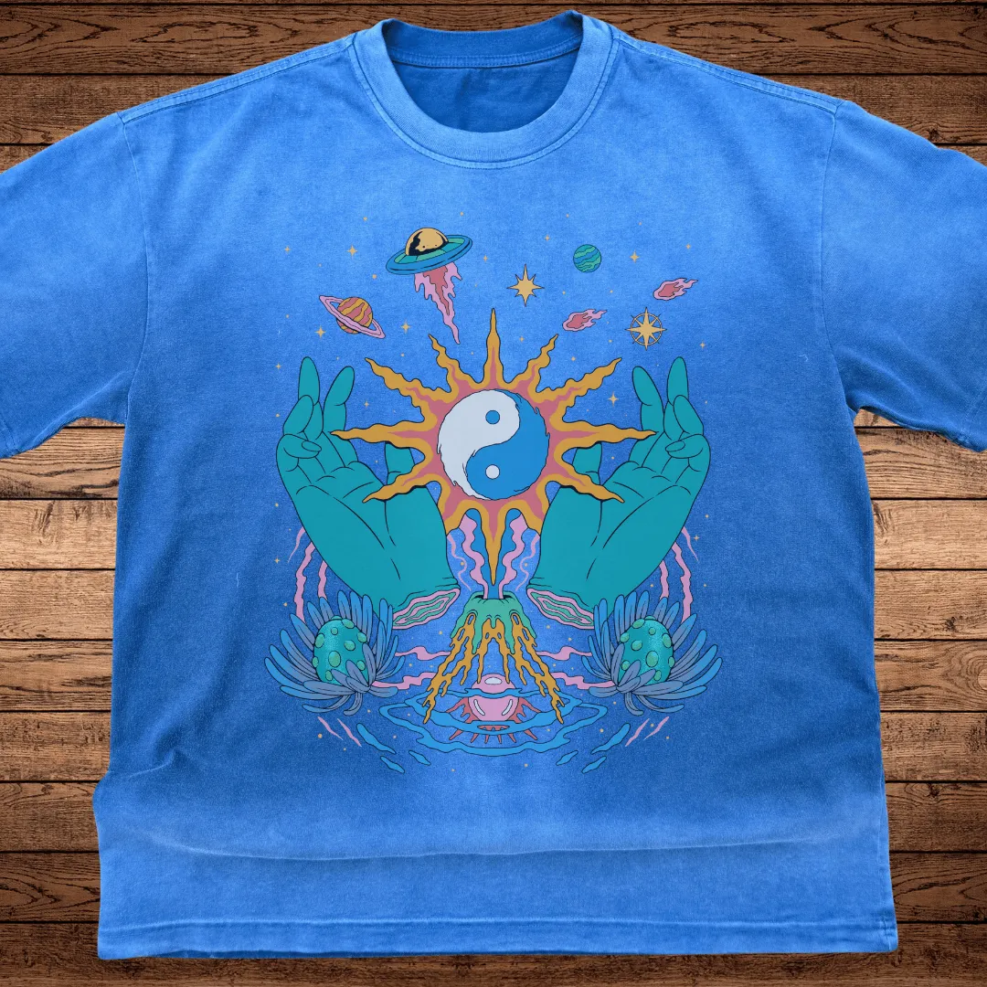 Yin / Yang - Ultra-Heavyweight Vintage Washed Oversized T-Shirt - 300 GSM sold by Phantasmagorical product image thumbnail 3