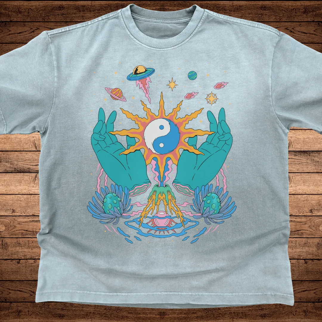 Yin / Yang - Ultra-Heavyweight Vintage Washed Oversized T-Shirt - 300 GSM sold by Phantasmagorical product image thumbnail 2