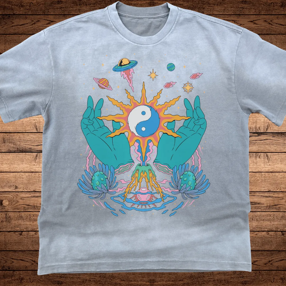 Yin / Yang - Ultra-Heavyweight Vintage Washed Oversized T-Shirt - 300 GSM sold by Phantasmagorical product image thumbnail 4